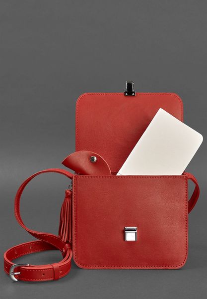 Кожаная женская бохо-сумка Лила красная BN-BAG-3-red фото