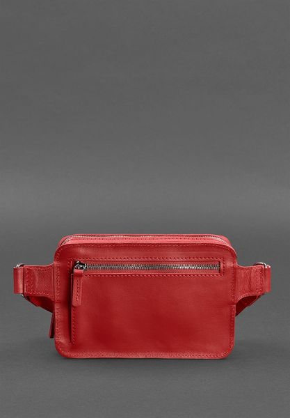 Кожаная женская поясная сумка Dropbag Mini красная BN-BAG-6-red фото