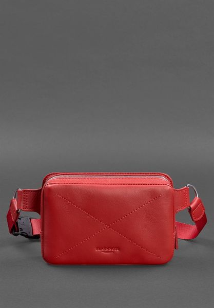 Кожаная женская поясная сумка Dropbag Mini красная BN-BAG-6-red фото