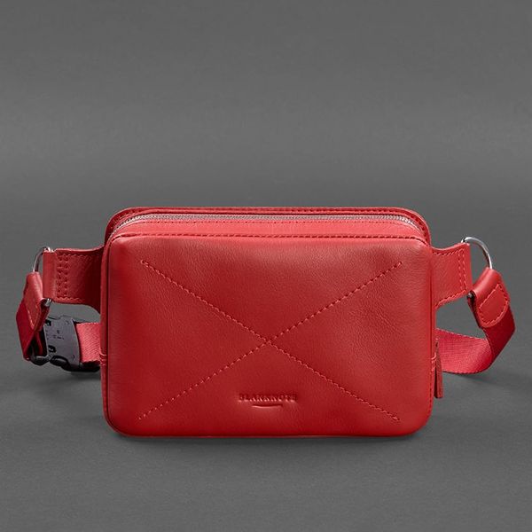 Кожаная женская поясная сумка Dropbag Mini красная BN-BAG-6-red фото