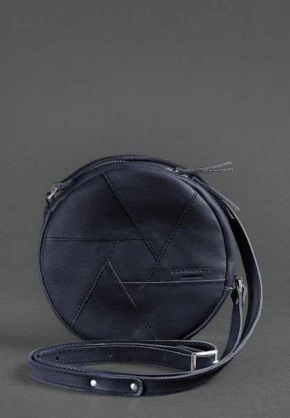 Кожаная круглая женская сумка Бон-Бон темно-синяя BN-BAG-11-navy-blue фото