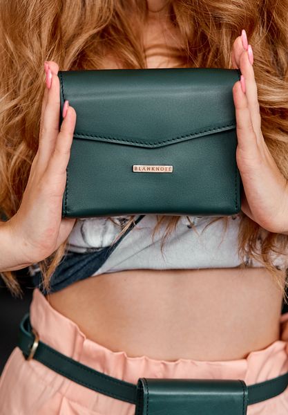 Женская кожаная сумка поясная/кроссбоди Mini зеленая BN-BAG-38-2-malachite фото