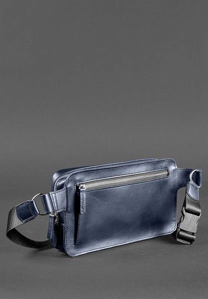 Кожаная поясная сумка Dropbag Maxi темно-синяя BN-BAG-20-navy-blue фото