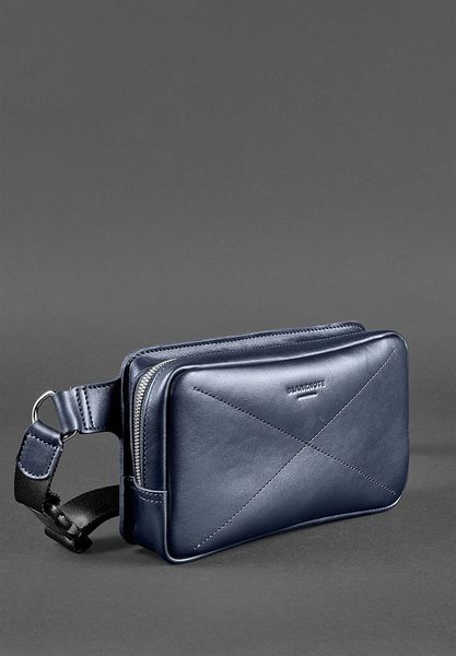 Кожаная поясная сумка Dropbag Maxi темно-синяя BN-BAG-20-navy-blue фото