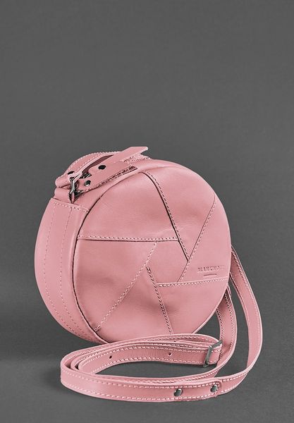 Кожаная круглая женская сумка Бон-Бон розовая BN-BAG-11-pink-peach фото