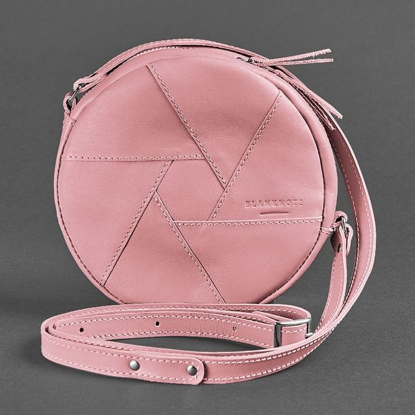 Кожаная круглая женская сумка Бон-Бон розовая BN-BAG-11-pink-peach фото