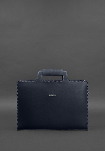 Кожаная сумка для ноутбука и документов темно-синяя Краст BN-BAG-36-navy-blue фото