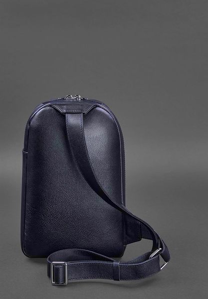 Темно-синій шкіряний чоловічий рюкзак на одне плече Chest Bag BN-BAG-42-navy-blue фото