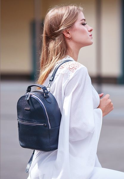 Кожаный женский Мини-рюкзак Kylie Синий BN-BAG-22-navy фото