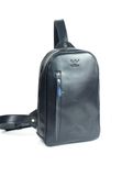 Чоловіча шкіряна сумка Chest bag синя TW-Chest-bag-dark-blue фото