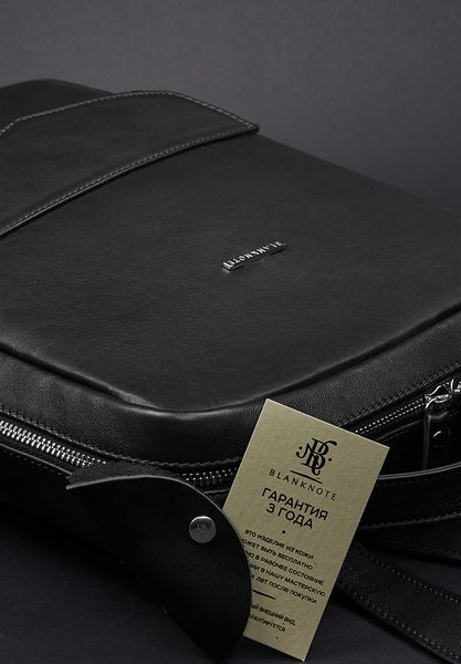 Кожаный женский городской рюкзак на молнии Cooper черный BN-BAG-19-noir фото