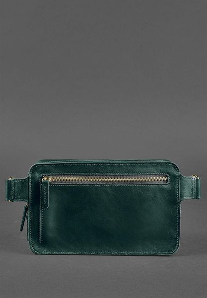 Шкіряна поясна сумка Dropbag Maxi зелена Krast BN-BAG-20-malachite фото