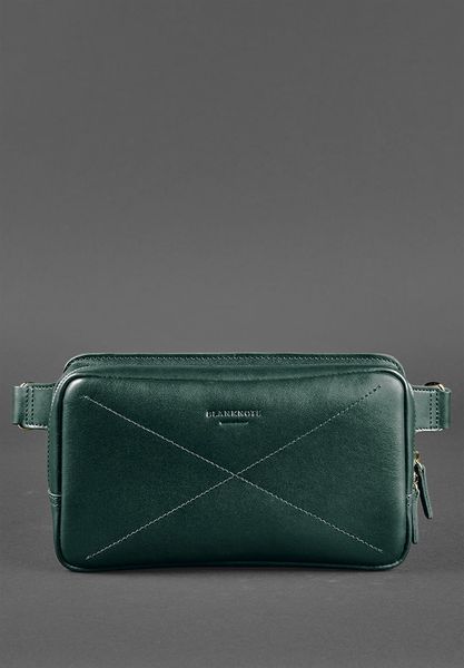 Кожаная поясная сумка Dropbag Maxi зеленая Krast BN-BAG-20-malachite фото