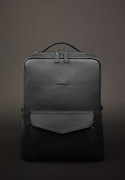 Кожаный женский городской рюкзак на молнии Cooper черный BN-BAG-19-noir фото