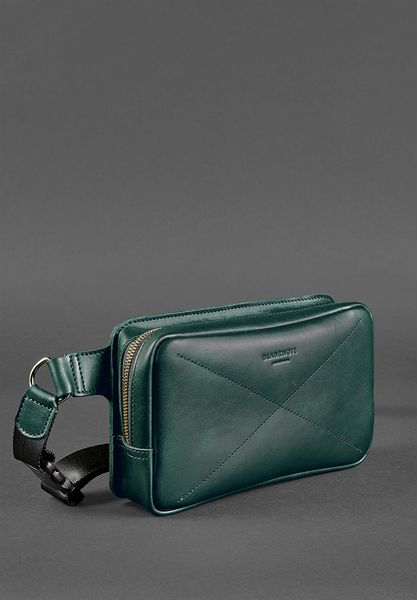 Шкіряна поясна сумка Dropbag Maxi зелена Krast BN-BAG-20-malachite фото