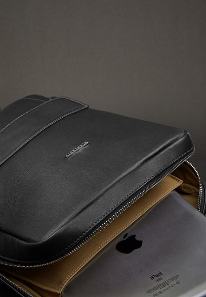 Кожаный женский городской рюкзак на молнии Cooper черный BN-BAG-19-noir фото