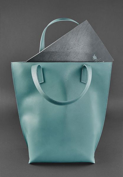 Кожаная женская сумка шоппер D.D. бирюзовая BN-BAG-17-tiffany фото