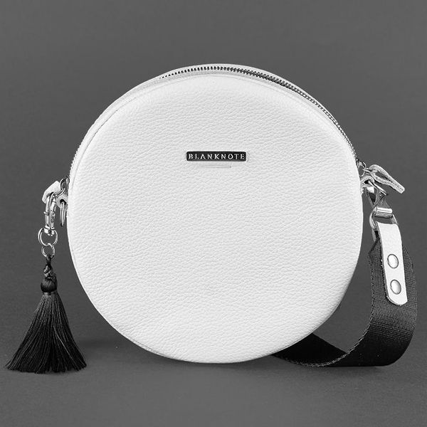 Кругла жіноча шкіряна сумочка Tablet біла BN-BAG-23-white фото