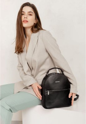 Кожаный женский мини-рюкзак Kylie черный краст BN-BAG-22-g фото