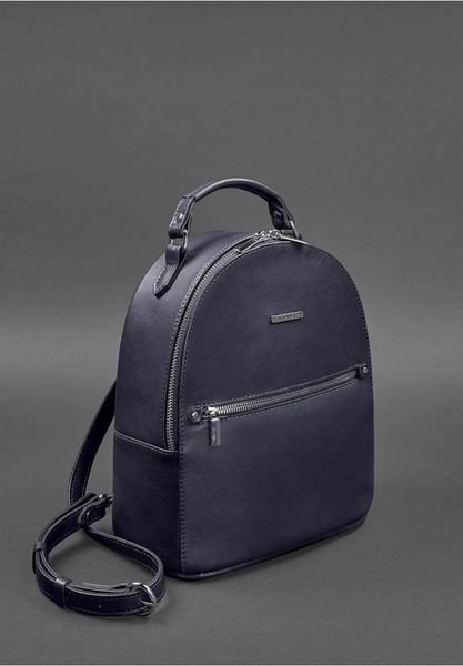 Кожаный женский мини-рюкзак Kylie Темно-синий краст BN-BAG-22-navy-blue фото