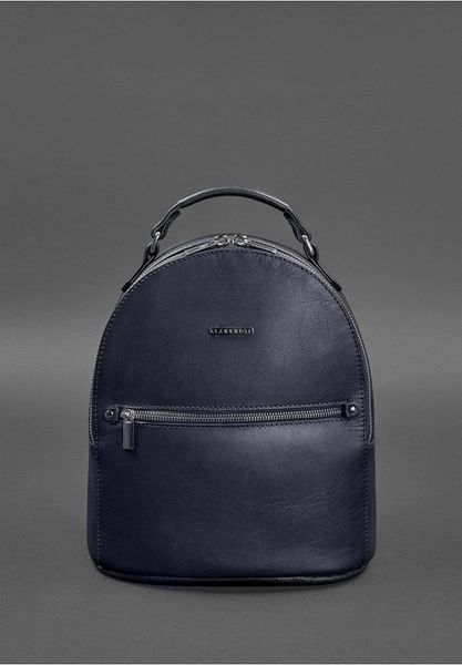 Шкіряний жіночий міні-рюкзак Kylie Темно-синій краст BN-BAG-22-navy-blue фото