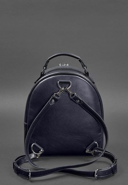 Кожаный женский мини-рюкзак Kylie Темно-синий краст BN-BAG-22-navy-blue фото