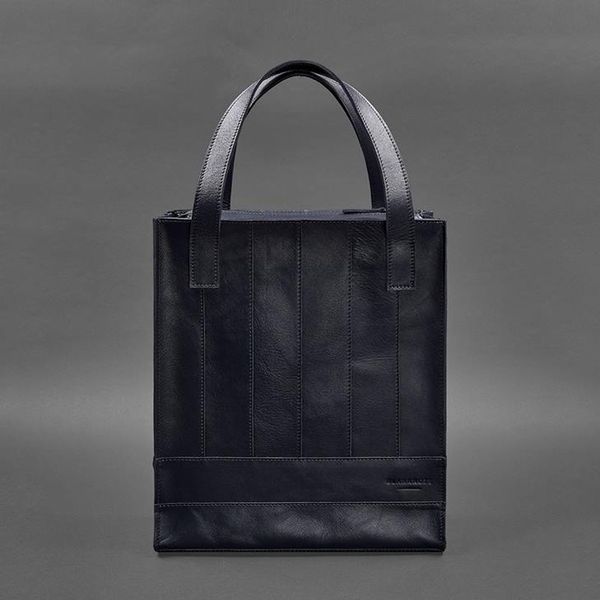 Кожаная женская сумка шоппер Бетси темно-синий краст BN-BAG-10-navy-blue фото