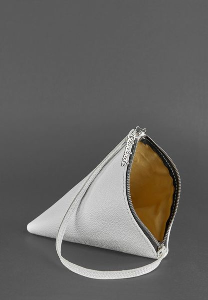 Шкіряна жіноча сумка-косметичка Піраміда біла BN-BAG-25-white фото