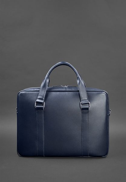 Кожаная сумка для ноутбука и документов темно-синяя BN-BAG-37-navy-blue фото