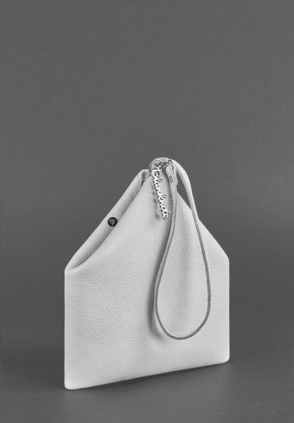 Кожаная женская сумка-косметичка Пирамида белая BN-BAG-25-white фото