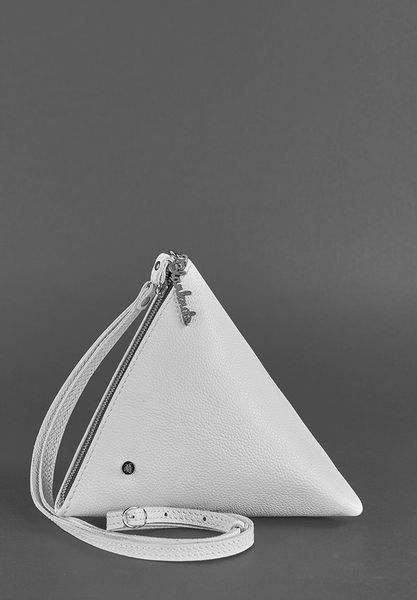 Кожаная женская сумка-косметичка Пирамида белая BN-BAG-25-white фото