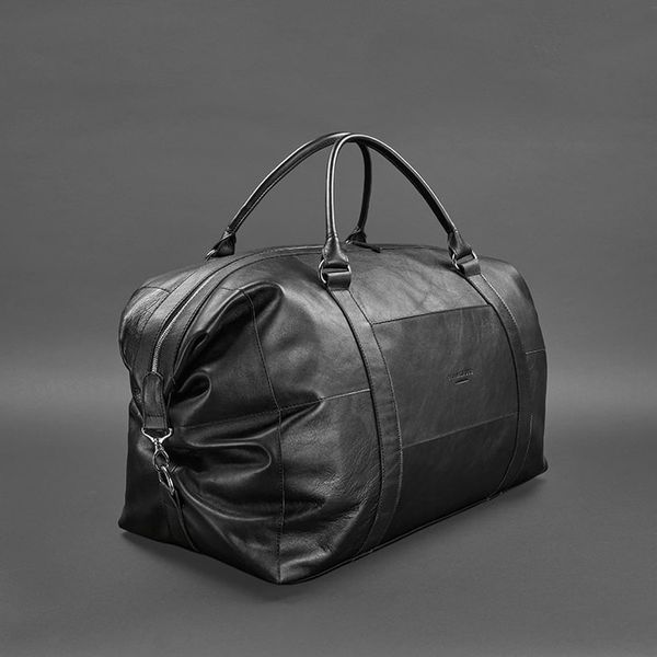 Шкіряна дорожня сумка чорна BN-BAG-41-noir фото