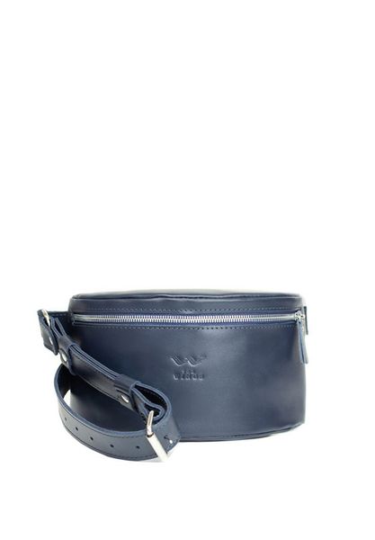 Шкіряна поясна сумка синя TW-BeltBag-dark-blue фото