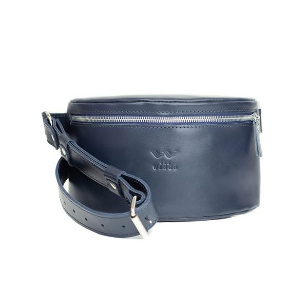 Кожаная поясная сумка синяя TW-BeltBag-dark-blue фото