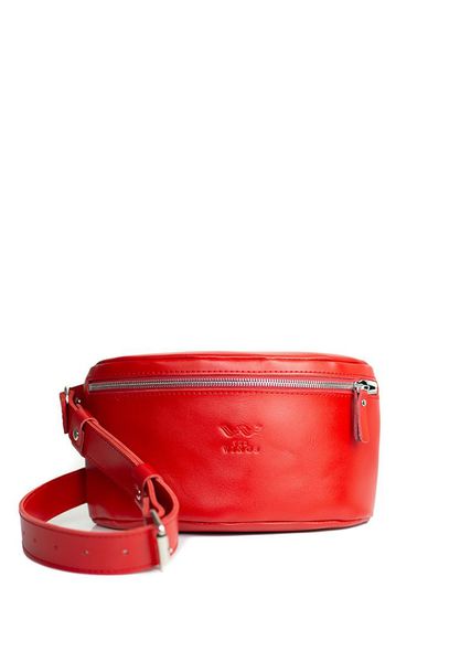 Шкіряна поясна сумка червона TW-BeltBag-red-ksr фото