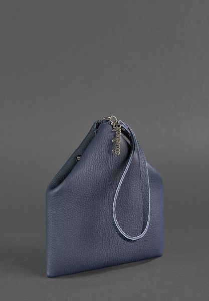 Шкіряна жіноча сумка-косметичка Піраміда синя BN-BAG-25-blue фото