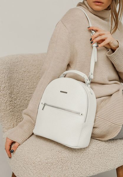 Шкіряний жіночий міні-рюкзак Kylie білий BN-BAG-22-white фото