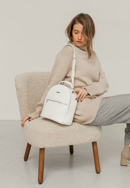 Кожаный женский мини-рюкзак Kylie белый BN-BAG-22-white фото