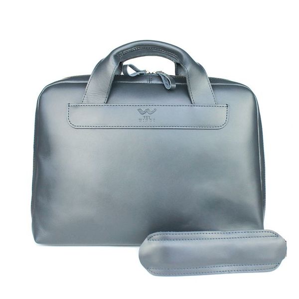 Шкіряна ділова сумка Attache Briefcase синій TW-Attache-Bri-dark-blue фото