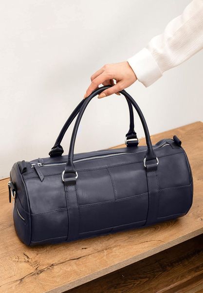 Шкіряна сумка Harper темно-синя краст BN-BAG-14-navy-blue фото