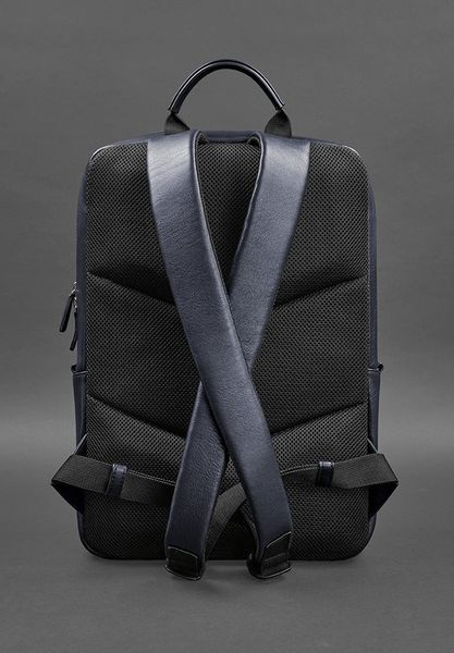 Темно-синий кожаный мужской рюкзак Foster BN-BAG-39-navy-blue фото