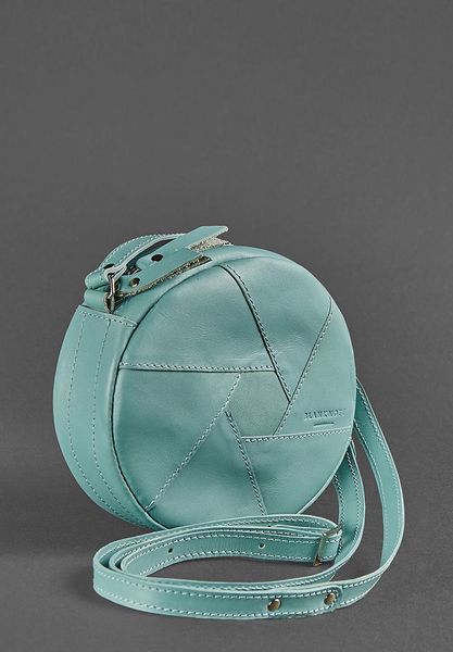 Кожаная круглая женская сумка Бон-Бон бирюзовая BN-BAG-11-tiffany фото