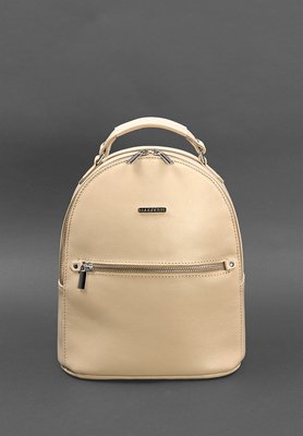 Кожаный женский мини-рюкзак Kylie Светло-бежевый краст BN-BAG-22-light-beige фото