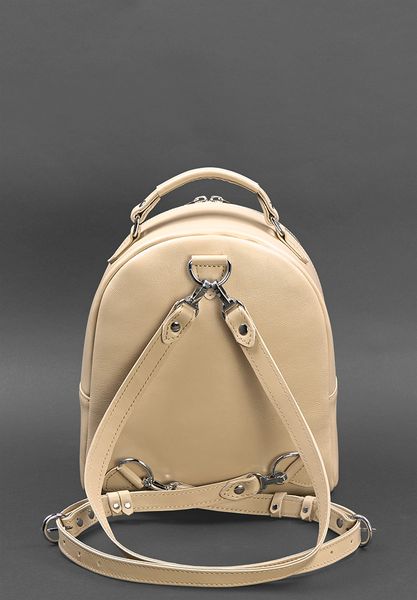 Шкіряний жіночий міні-рюкзак Kylie Світло-бежевий краст BN-BAG-22-light-beige фото