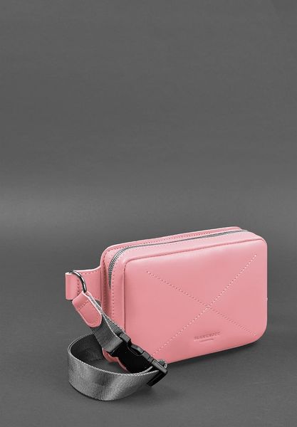 Кожаная женская поясная сумка Dropbag Mini розовая BN-BAG-6-pink-peach фото