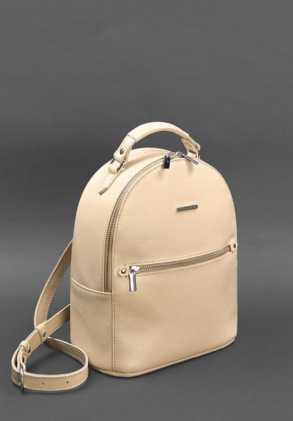 Шкіряний жіночий міні-рюкзак Kylie Світло-бежевий краст BN-BAG-22-light-beige фото