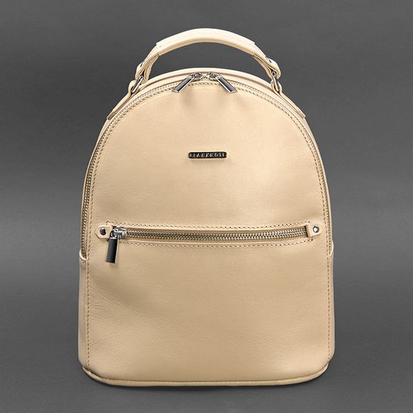 Кожаный женский мини-рюкзак Kylie Светло-бежевый краст BN-BAG-22-light-beige фото