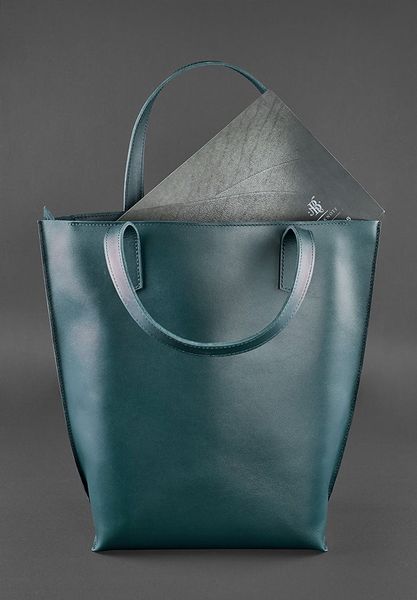 Кожаная женская сумка шоппер D.D. зеленая BN-BAG-17-malachite фото