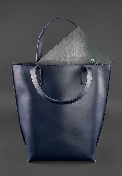 Кожаная женская сумка шоппер D.D. темно синяя BN-BAG-17-navy-blue фото